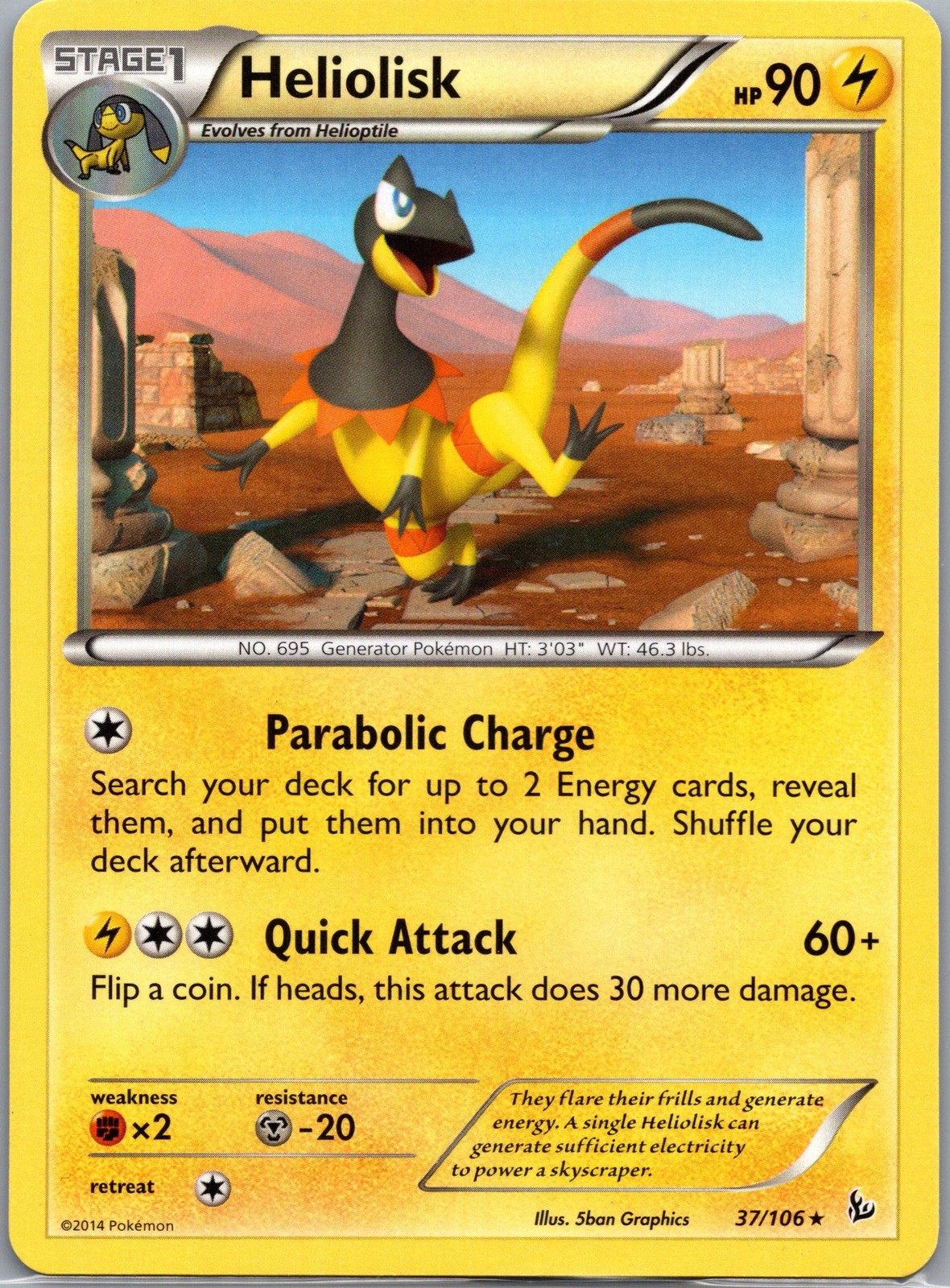 Pokemon Heliolisk XY - Flashfire 37/106 Lightly Played