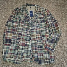 Nwt 698 Polo Ralph Lauren Indian Madras Blazer Jacket Sz 42 Reg
