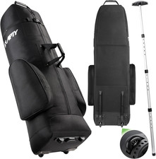 Padded Golf Club Travel Bag with Wheels, Golf Luggage Case Cover for Airlines -