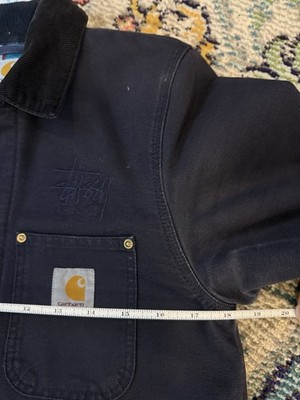 Carhartt x Stussy Navy Chore Coat FW15 Sz XS Blanket Lined