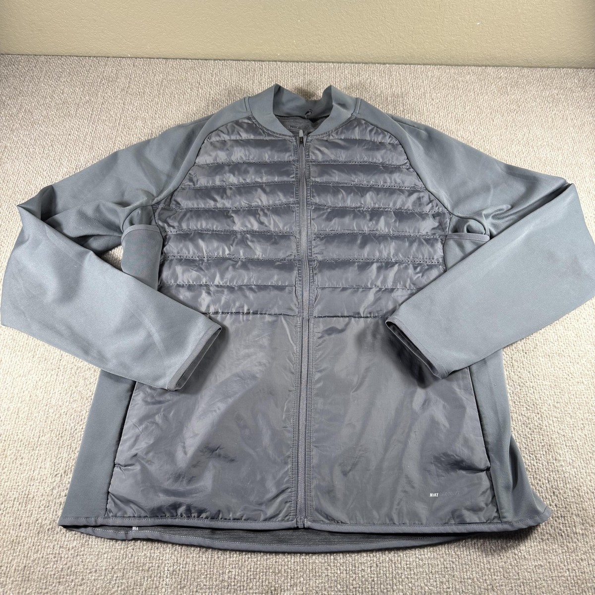 Nike Aeroloft　 ジャケット Lサイズ　NIKE　エアロロフト Nike AeroLoft Jacket Mens Large Gray Full Zip Golf Insulated