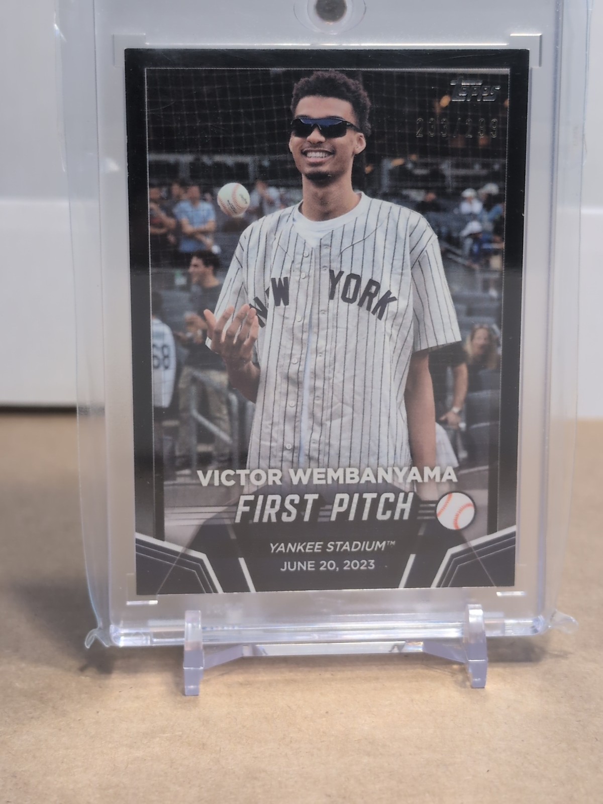 2024 Topps Series 2 - 2023 First Pitch Victor Wembanyama #FP-1 Black /299