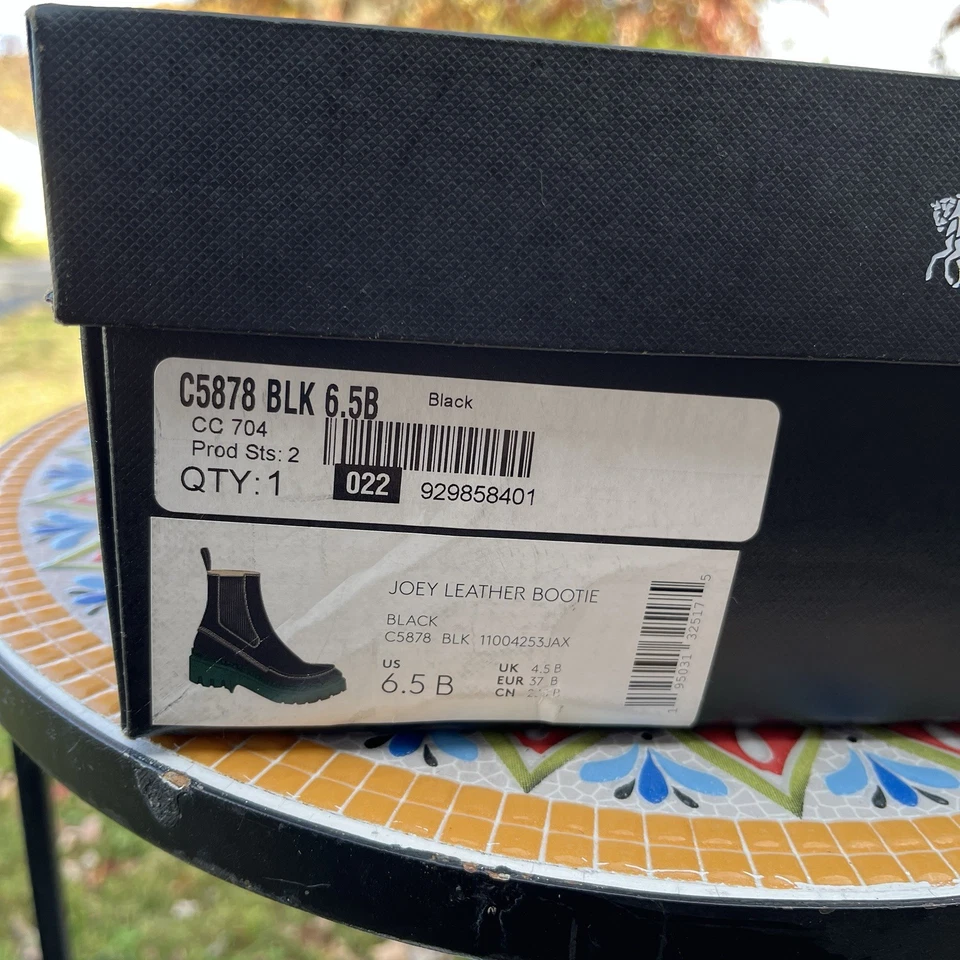 Botines Chelsea Coach Joey C5878 para mujer talla 6,5 B negro verde plataforma de cuero Foto 2 de 4