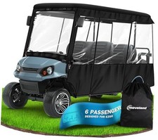 6 Passenger Golf Cart Driving Enclosure - Heavy Duty Golf Car Rain Cover for
