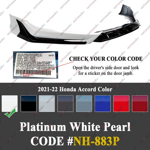 Pearl White ACR Front Bumper Lip Splitter Spoiler Kit For 2021-2022 Honda Accord - Picture 3 of 16