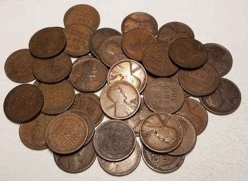 Lot of (38) 1913-D Lincoln Wheat Cents......Almost Good  to  Very Good