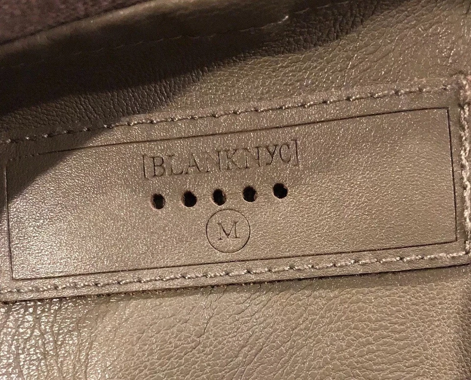 Blank NYC Womens Sz M Medium Jacket Moro Zip Green Faux Suede Stretch - Image 3 of 4