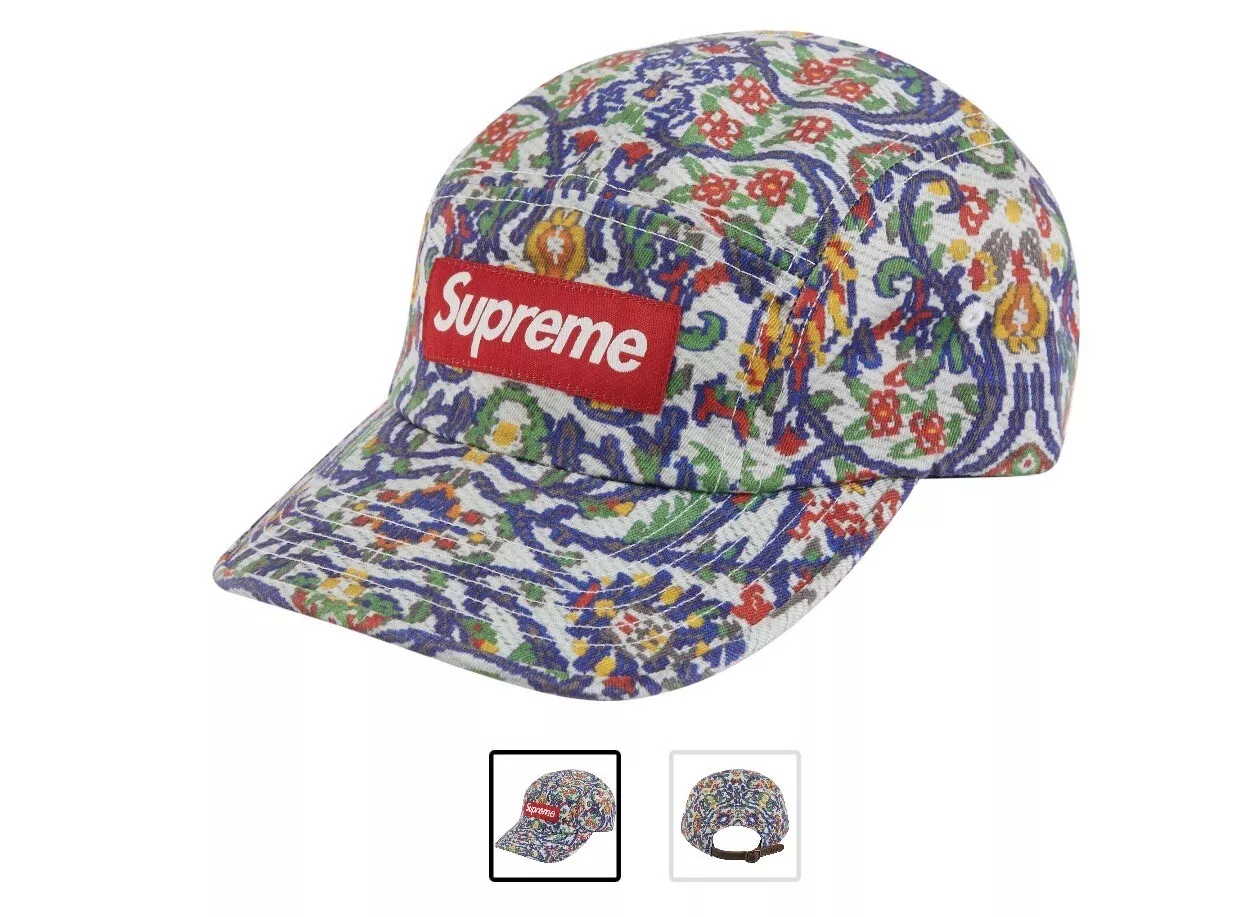 Neuf avec étiquettes boîte sergé chino lavée suprême logo chapeau casquette de camp tapisserie hommes DS AUTHENTIQUE
