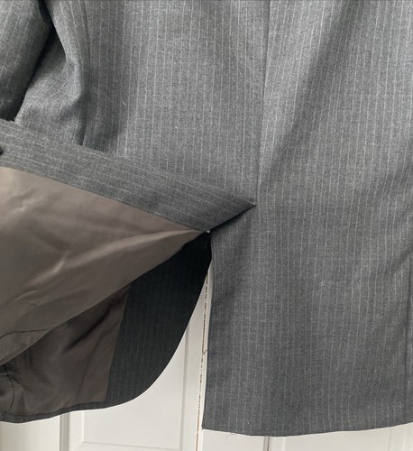 Brooke & Deane Men’s Size 42 Imported Fabric Gray Pinstripe Lined Suit Jacket - Picture 13 of 18