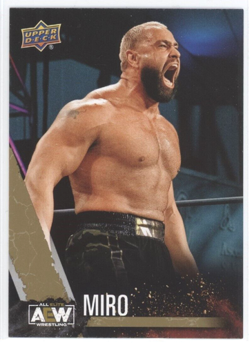 Miro 2021 Upper Deck AEW Wrestling Base #9 Gold Parallel
