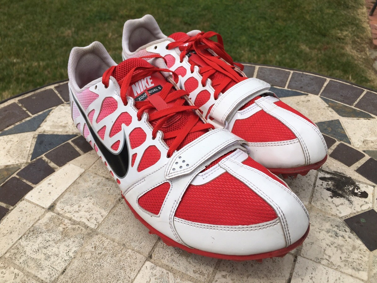 NIKE Racing Track/Field Sprint ZOOM RIVAL S Spikes White/ Red Fade Sz