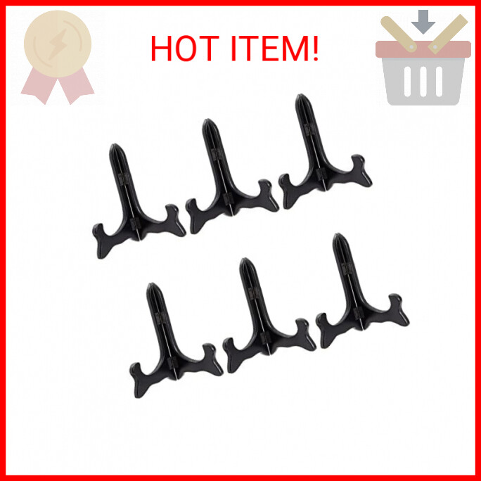 Juvale 6-Pack Small Wooden Plate Stands for Display 6 Inch, Picture Easels for D