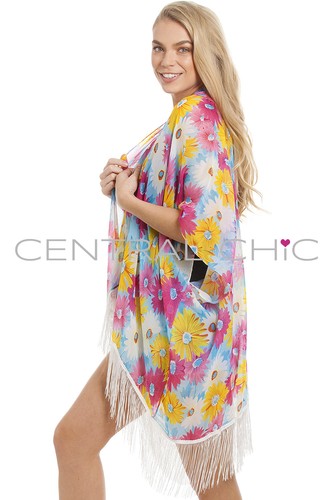 Central Chic Womens Pretty Kaftans Kimonos Beach Cover Up Evening Top Blouse - Picture 50 of 64