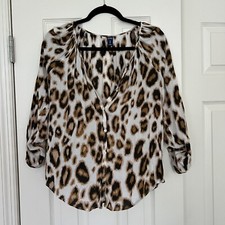 Old Navy Leopard Print Button Down Top Size M