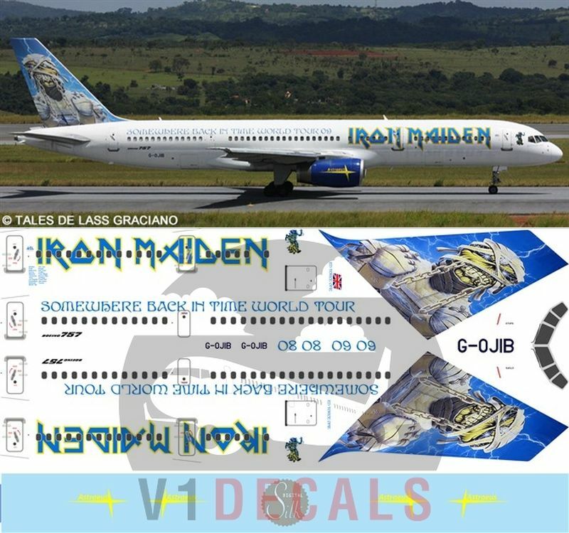 航空機・ヘリコプター IRON MAIDEN 08 world tour Boeing 757-200 V1 Decals Boeing 757-200 Iron Maiden for 1/200 Airliner