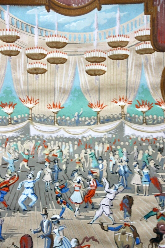 Historische Tapete, Fest im Theater, Bühnenszene, "Opera", Frankreich, um 1920 - Bild 2 von 4