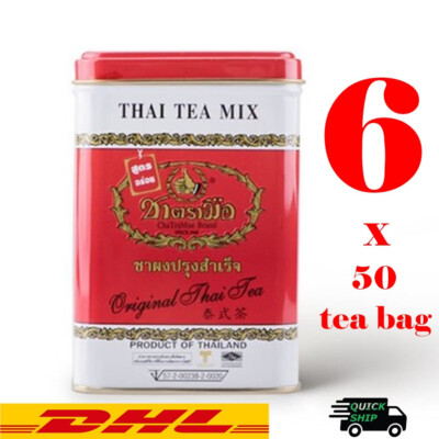 6 x 50 teabags (200g.) Authentic Original Thai Tea Mix ''Cha Tra Mue'' Halal DHL