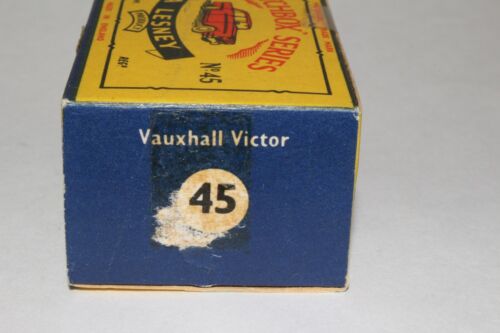 MATCHBOX LESNEY #45A VAUXHALL VICTOR, YELLOW, GPW, NICE, SCARCE BOX TYPE C - Picture 4 of 12