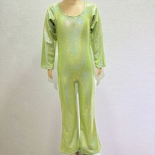 Kids Girl Boys Disco Bodysuit Catsuit Retro Jumpsuit Costume Fancy Dress Flared