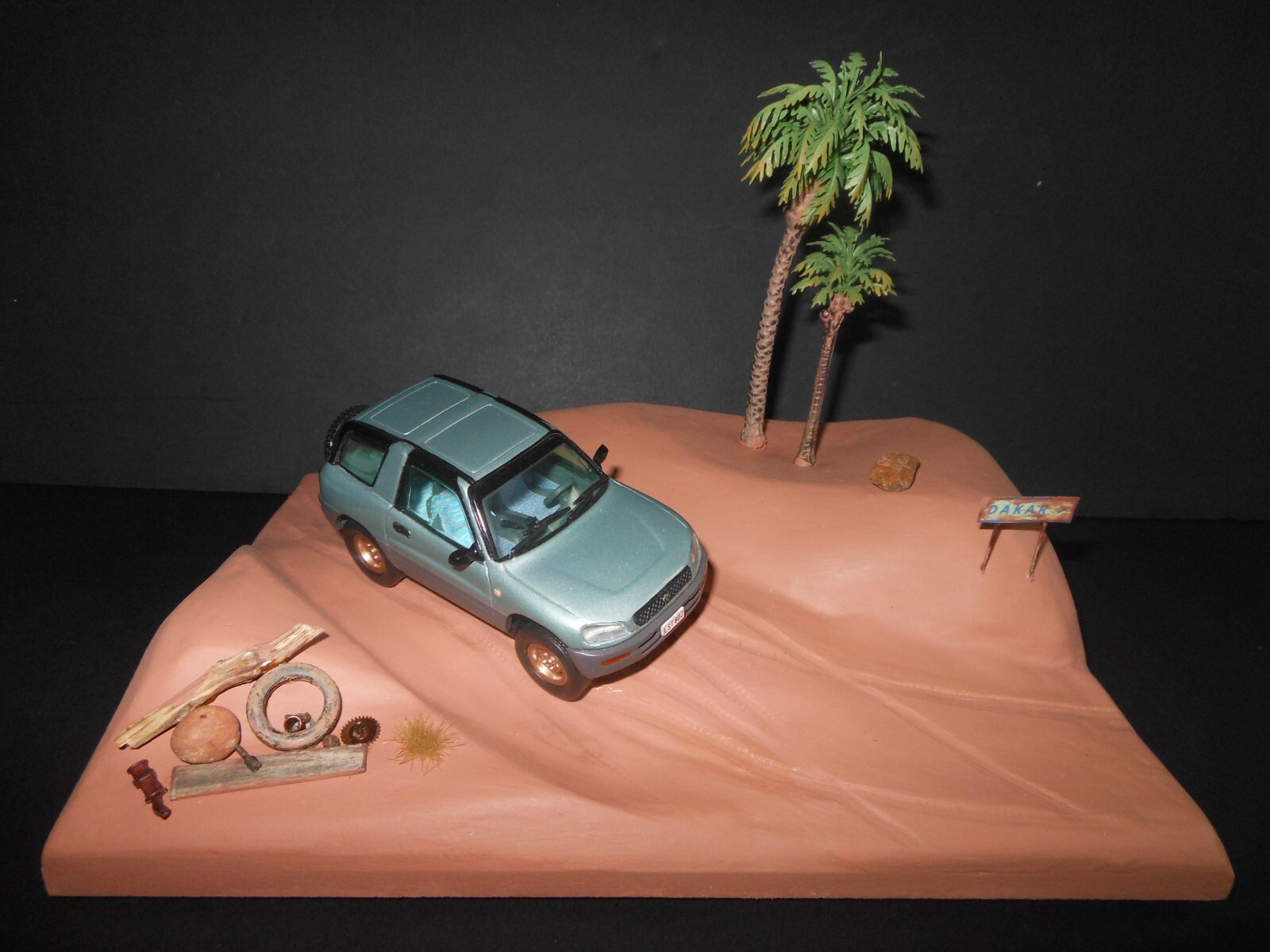 Diorama Paris-Dakar 1:43 décor miniature rallye raid maquette de piste