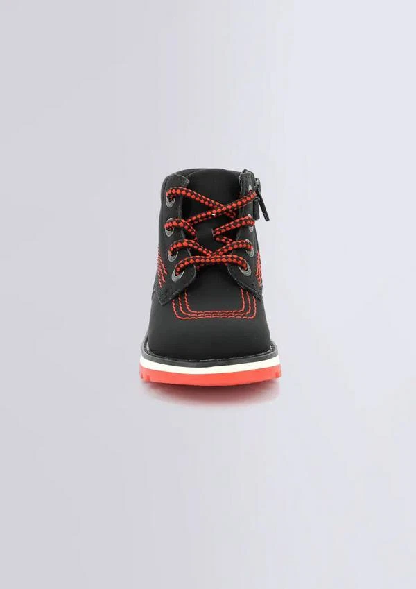 Kickers Botines Unisex Kickrally20 Con Cordones Y Cremallera - 83 (Negro/Rojo) - Imagen 3 de 4
