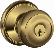 SCHLAGE Georgian Knob Keyed Entry Lock, F51A GEO