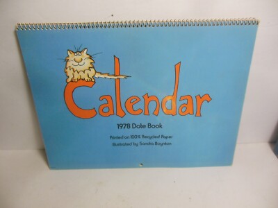 Rare Vintage 1978 Sandra Boynton Wall Calendar Date Book VG