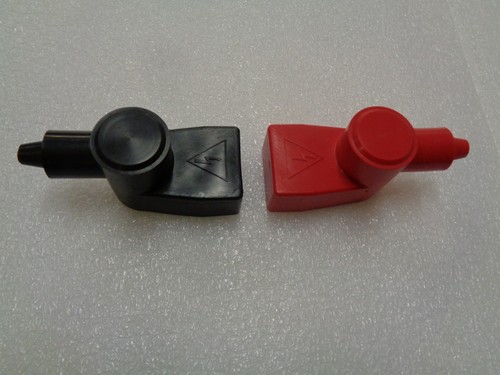 Red Black Marine type Battery Terminal Covers Boot Wing Nut Style Set 4 & 6 AWG - Picture 3 of 4