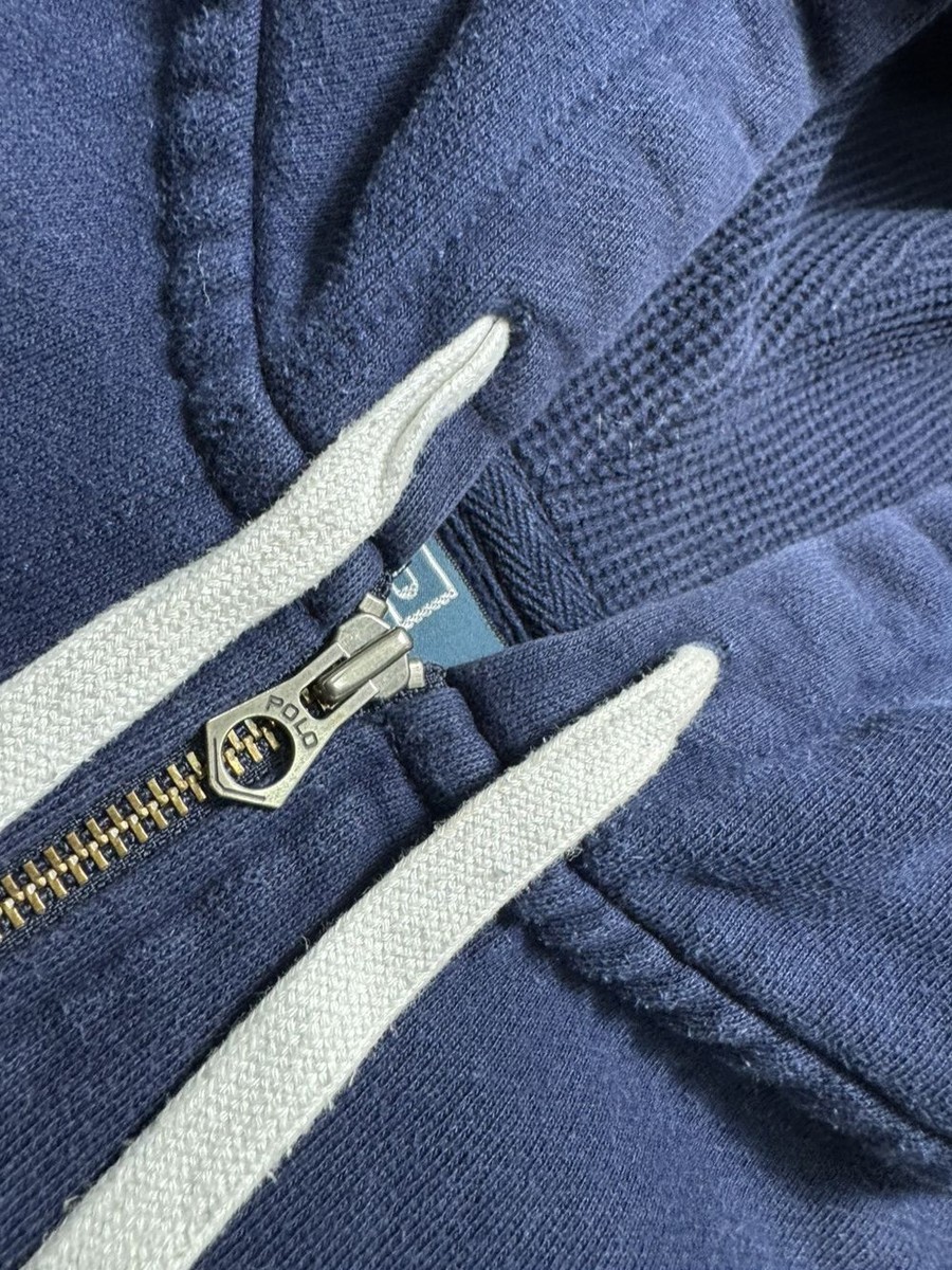 Vintage Polo Ralph Lauren Navy Full Zip Hoodie Hype PRL Y2K | eBay