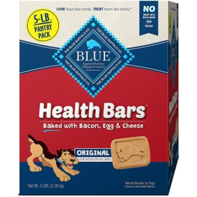BLUE Buffalo Health Bars Crunchy Dog Treat Biscuits, Bacon, Egg & Cheese (5 lbs.