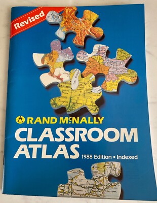 1988  Edition Rand McNally  Classroom Atlas Revised Indexed