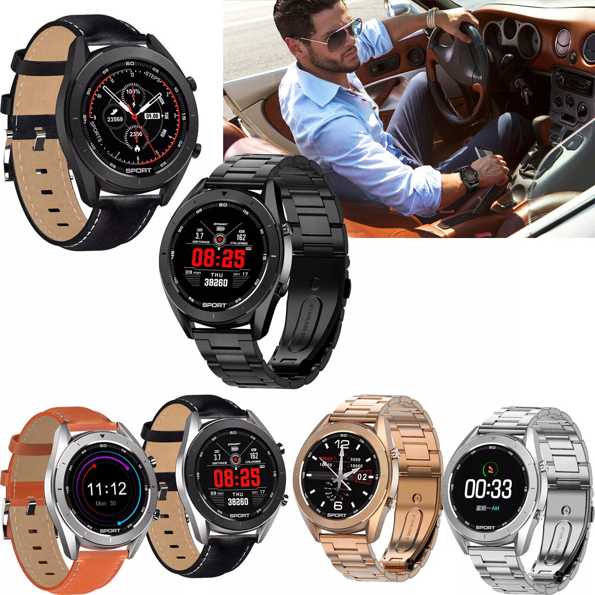 Bluetooth Smart Watch Touch Screen Wristwatch Fitness Tracker