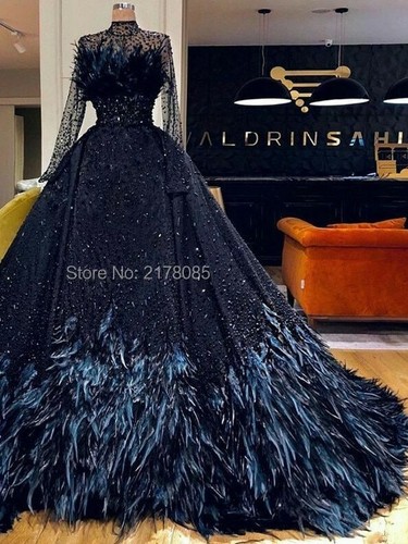 Feather Gowns Dresses A Line Illusion 