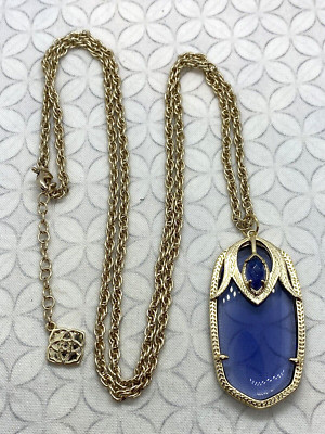 Kendra Scott Roxanne Long Necklace darby Rae Iolite purple blue gold tone