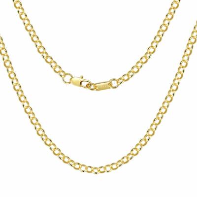 Damen Kette vergoldet Gold 24 Karat Erbskette Halskette 5 mm Wasserfest K6063D1