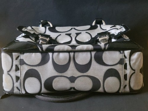 Coach Poppy Black & Silver Purse - Picture 3 of 21