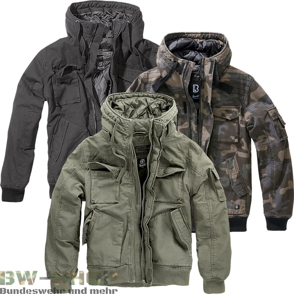 BRANDIT BRONX GIACCA ARMY OUTDOOR GIACCA INVERNALE FODERATA CAPPUCCIO BLOUSON GIACCA CORTA