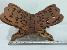 Vintage Hand Carved Foldable Wooden Book Holder/Stand