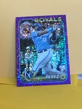 Salvador Perez 2024 Topps Chrome Purple Speckle  Refractor/299 & Base #117