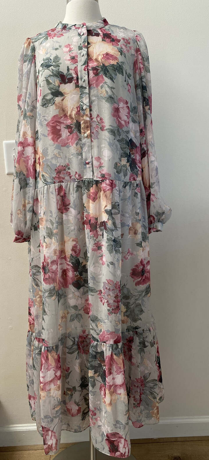 h&m floral chiffon maxi dress