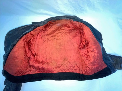 CHAQUETA DE MOTOCICLISTA DE CUERO NEGRA PEQUEÑA 38 AÑOS 50 60 DE COLECCIÓN - Imagen 15 de 21