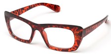 Clear Lens Glasses Cat Eye Retro Thick Frame with Accented Temple