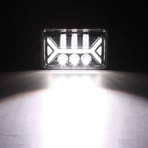 Pair 4"x6"inch LED Headlights DRL Sealed Hi-Lo Beam For Chevy Chevrolet Camaro - Imagen 8 de 12