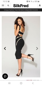 silkfred black midi dress