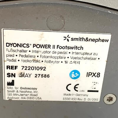 Smith & Nephew REF 72201092, Dyonics Power II Footswitch | eBay