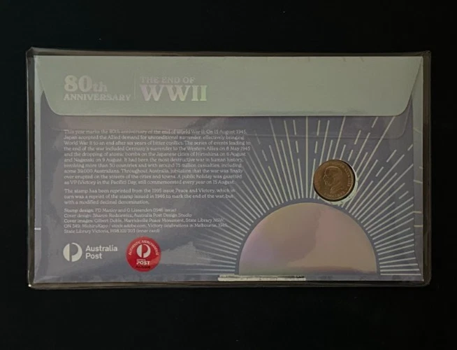 2025 Impressions PNC $2 Coloured Coin Remembrance 80th Anniversary End of WWII - Image 2 of 2