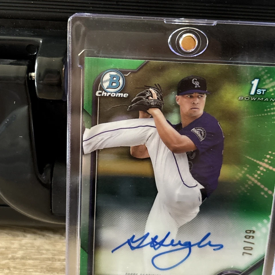 2022 1st Bowman Draft Gabriel Hughes #BD-151 Green Chrome Refractor /99 - Image 4 of 4