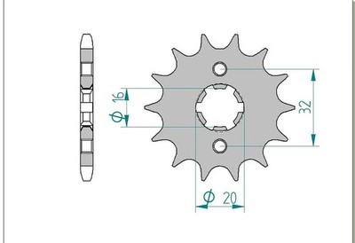 Ritzel 15-Zähne 428-Teilung für Beta RR 125 LC 4T Motard Bj. 2013-2014