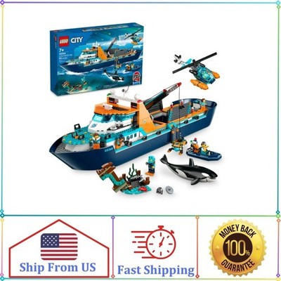 LEGO City Arctic Explorer Ship 60368 Building Toy Set, Fun Toy Gift for 7 Year O