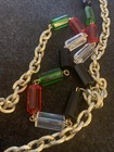 Vintage Sarah Coventry Set Necklace & Bracelet, Lucite blackgreen/red /Clear 18” — photo 7